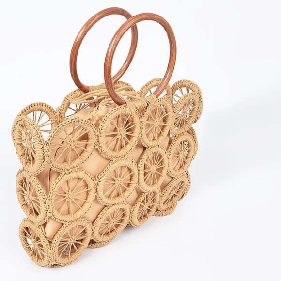 Bohemian Island Rattan Macrame Tote - Picture 3 of 7